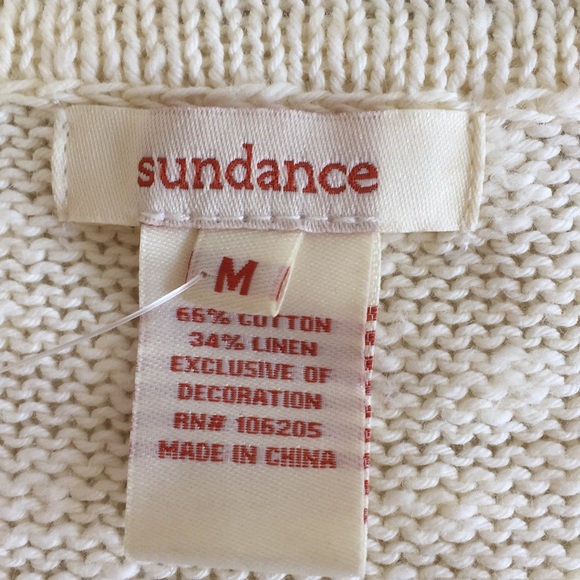 Sundance ivory embroidered open front cardigan - Picture 5 of 8